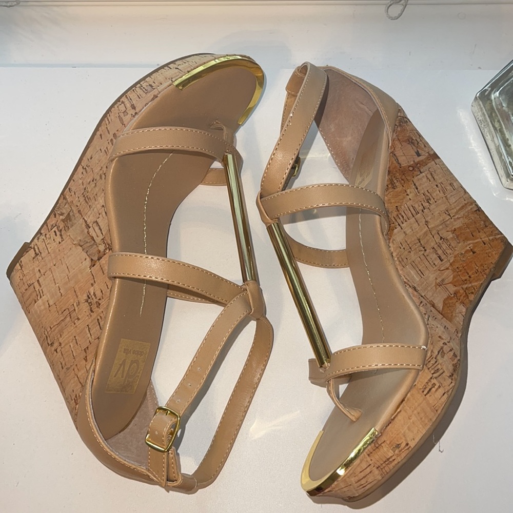 DV Dolce Vita-  Strappy Nude Wedge Sandal